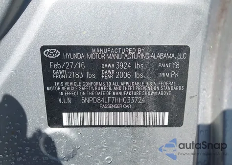 2017 Hyundai Elantra Se from USA, damaged, VIN 5NPD84LF7HH033724
